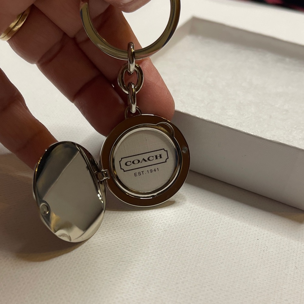 Coach Leatherware Silver Locket Keychain - Picture 2 of 4